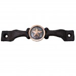56150E - CAST IRON DRAWER PULL WITH COPPER STAR CONCHO